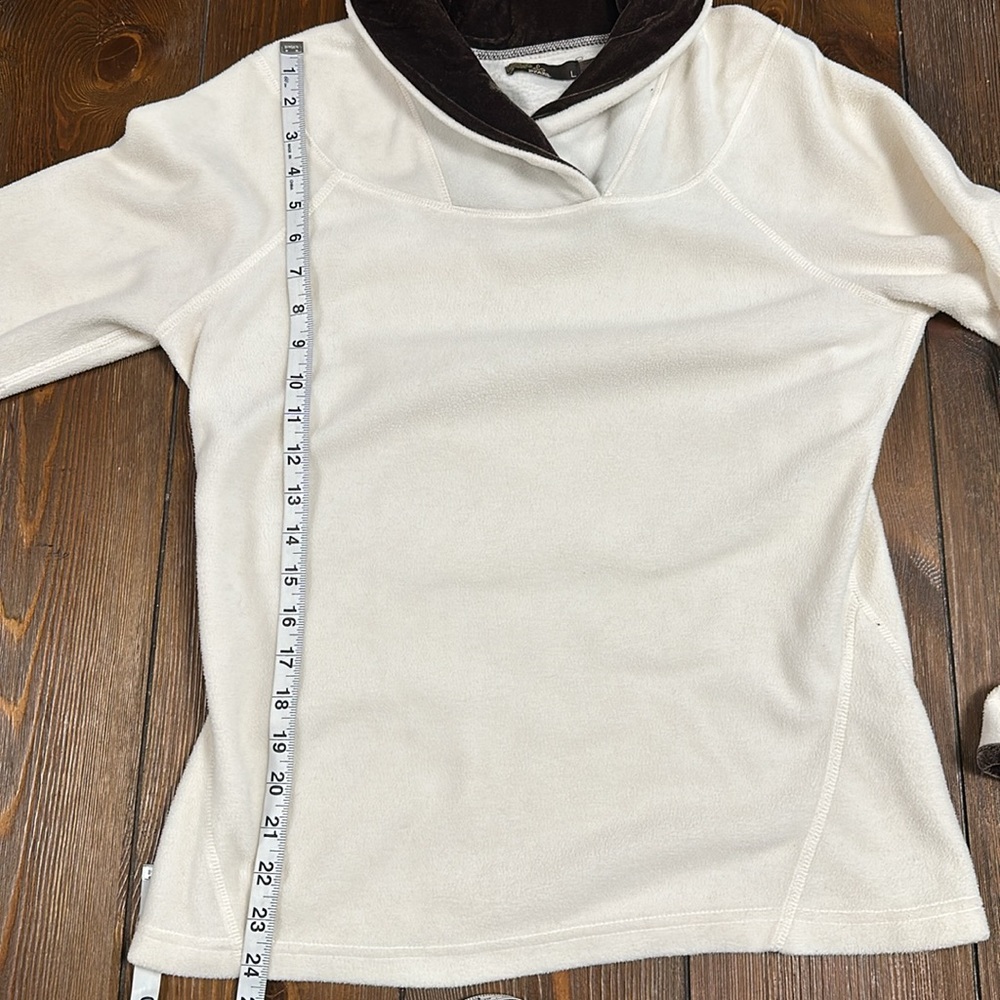 prAna Twisty Fleece Velvet Shawl Collar Pullover Base Layer Sweater - Picture 5 of 8